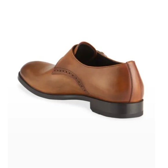 ZEGNA Men's Smooth Leather Single-Monk Slip-On Shoes - Picture 3 of 4